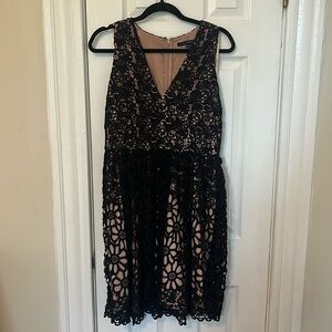French Connection Crochet Lace Overlay Dress